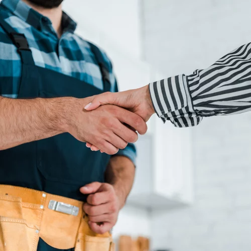 Handwerker Handschlag